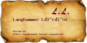 Langhammer Lóránt névjegykártya