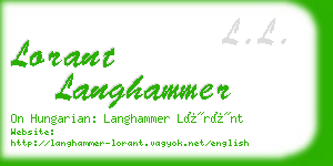 lorant langhammer business card